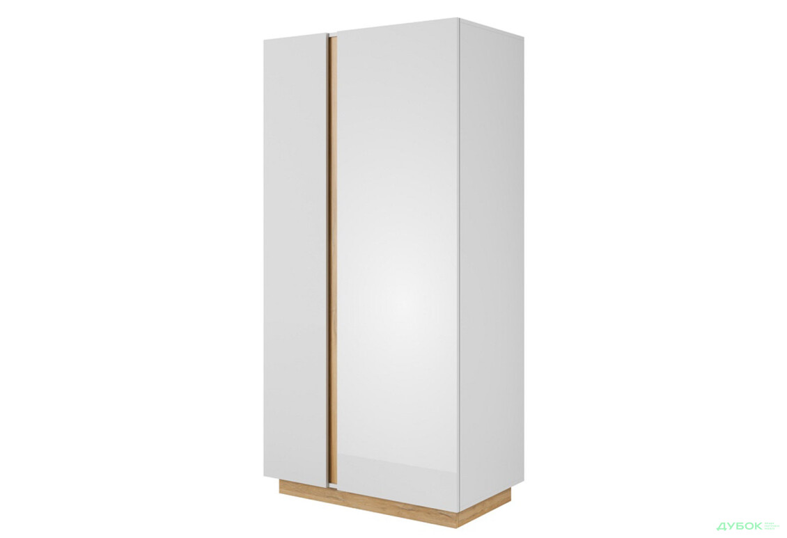Шкаф Perfect Home Арко / Arco 2-дверный 96 см, белый глянец / дуб грандсон
