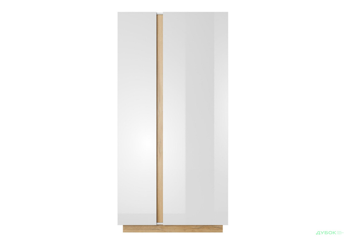 Фото 2 - Шкаф Perfect Home Арко / Arco 2-дверный 96 см, белый глянец / дуб грандсон