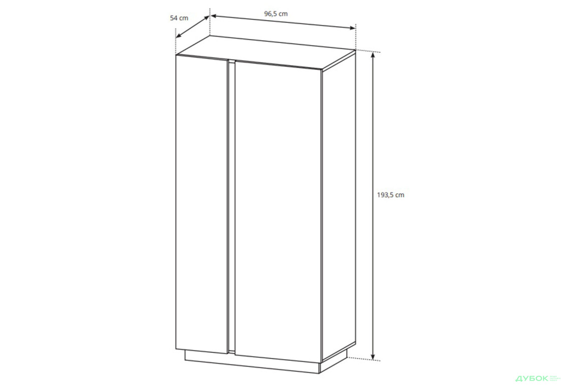 Шафа Perfect Home Арко / Arco 2-дверна 96 см, білий глянець / дуб грандсон - Зображення 5 Зображення 5 - Шафа Perfect Home Арко / Arco 2-дверна 96 см, білий глянець / дуб грандсон
