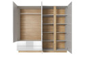 Фото 3 - Шкаф Perfect Home Арко / Arco 4-дверная с 2 ящиками 220 см, белый глянец / дуб грандсон