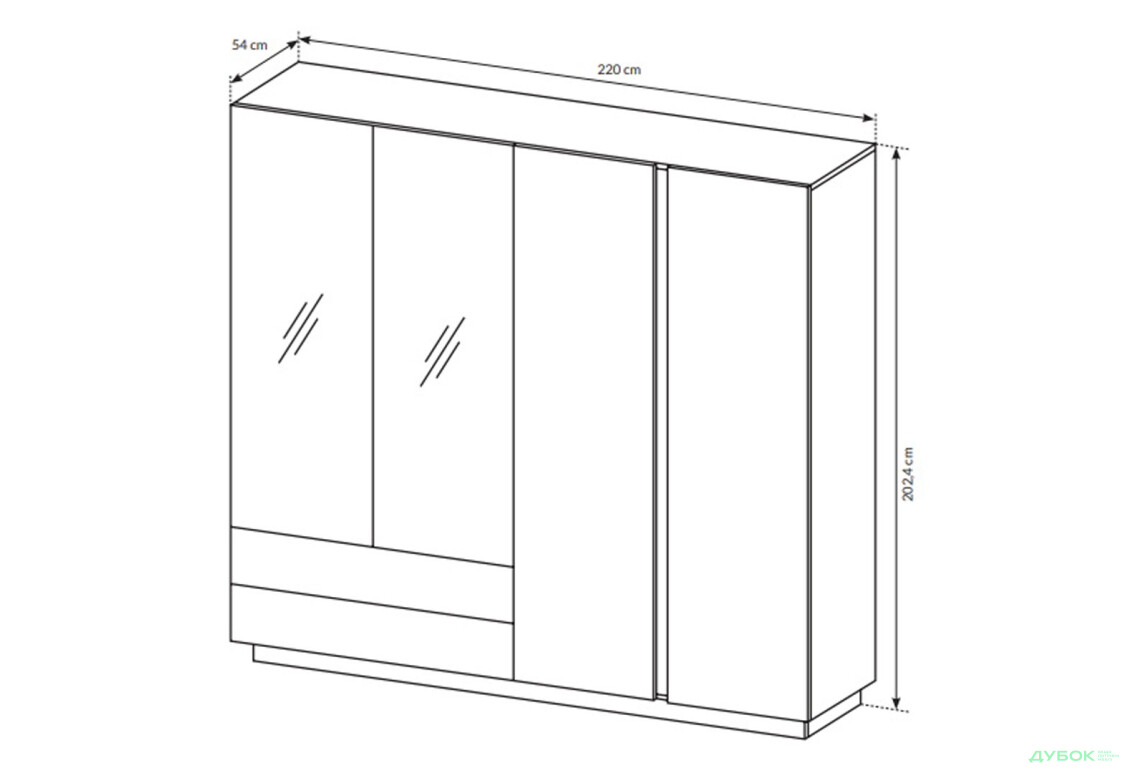 Шафа Perfect Home Арко / Arco 4-дверна з 2 шухлядами 220 см, білий глянець / дуб грандсон - Зображення 9 Зображення 9 - Шафа Perfect Home Арко / Arco 4-дверна з 2 шухлядами 220 см, білий глянець / дуб грандсон