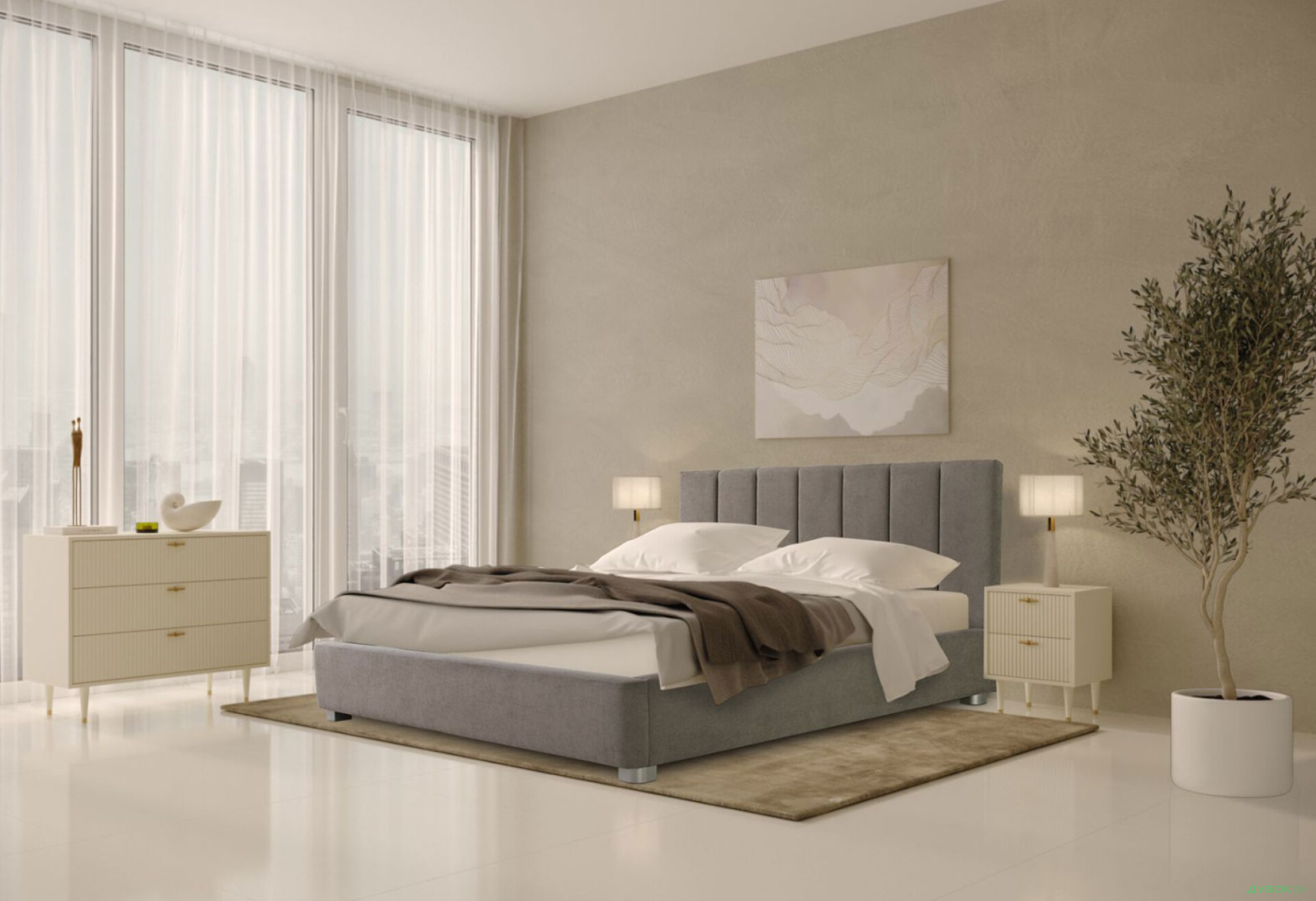 Фото 2 - Ліжко Eurosof Біатріс 180х200 см з нішею та металопідйомником
