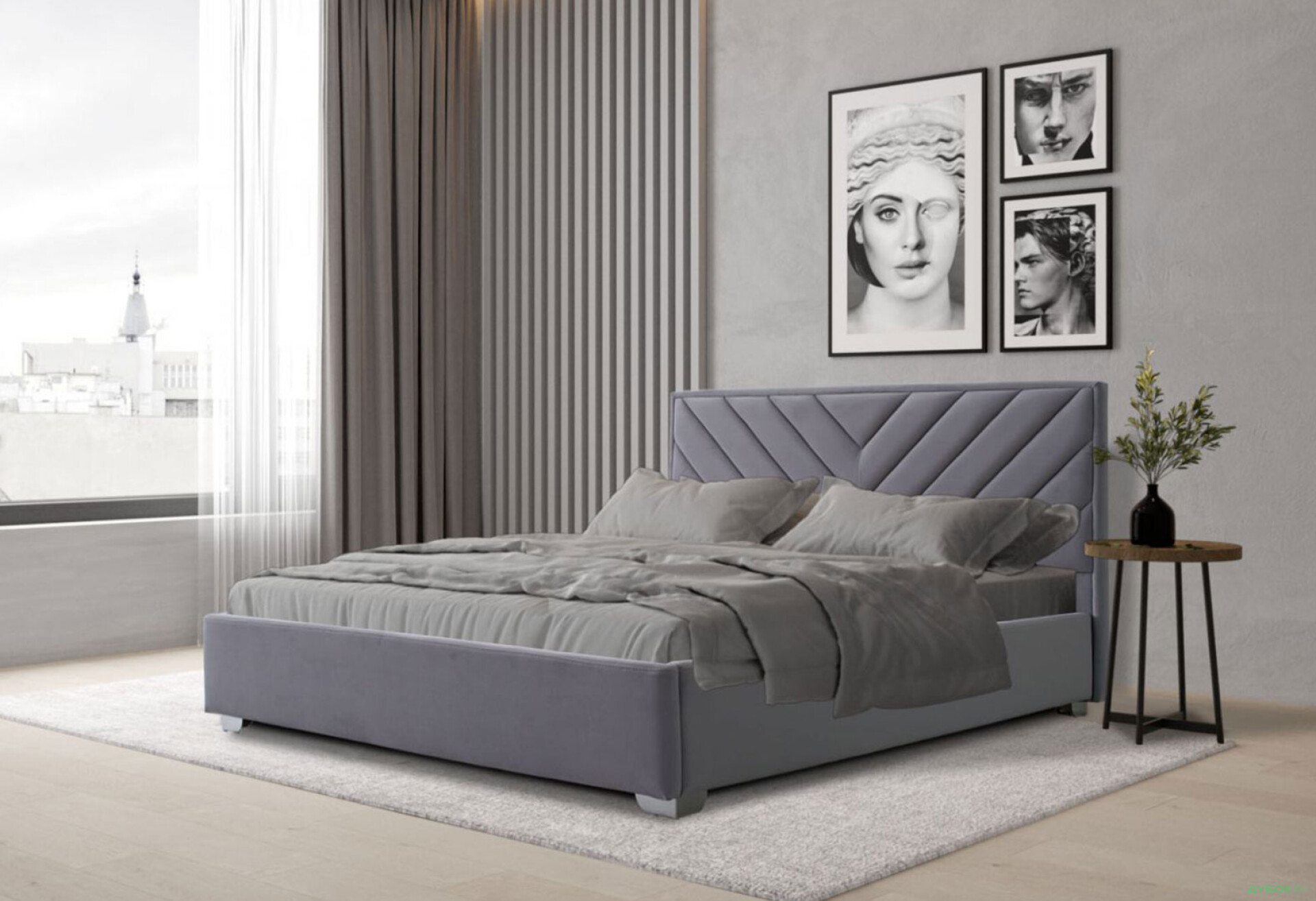 Фото 2 - Ліжко Eurosof Тіффані 160х200 см з нішею та металопідйомником