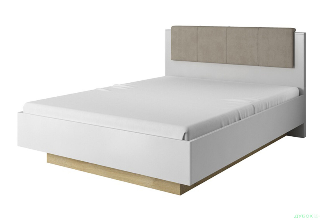 Ліжко Perfect Home Арко / Arco (без вкладу) 160х200 см, білий глянець / дуб грандсон