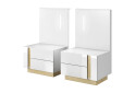 Зображення 1 - Тумби приліжкові Perfect Home Арко / Arco з LED з 2 шухлядами 60 см, білий глянець / дуб грандсон