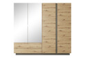 Фото 2 - Шкаф Perfect Home Арко / Arco 4-дверная с 2 ящиками 220 см, дуб артизан / графит