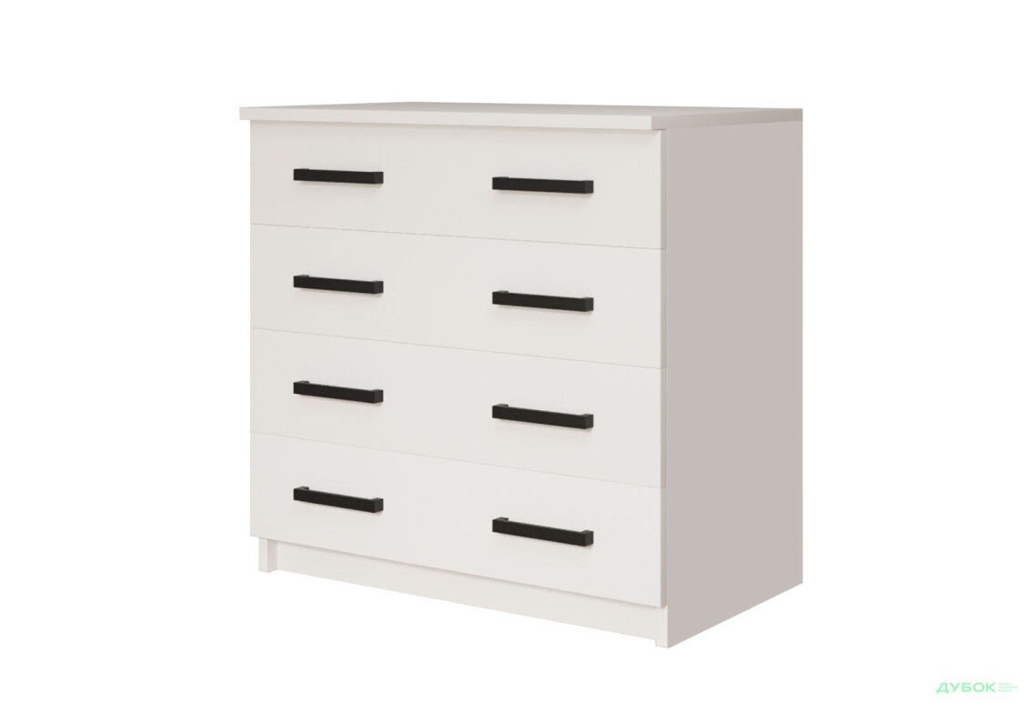 Комод MebelStar з 4 шухлядами та пеленальною надбудовою 80 см білий сніг - Зображення 2 Зображення 2 - Комод MebelStar з 4 шухлядами та пеленальною надбудовою 80 см білий сніг