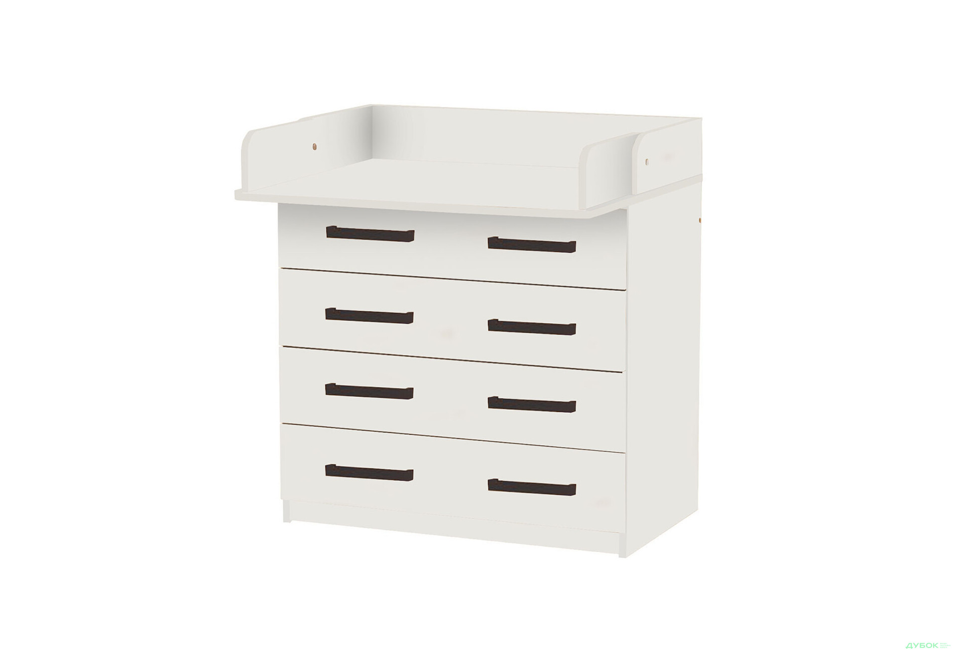 Комод MebelStar з 4 шухлядами та пеленальною надбудовою 80 см білий сніг - Зображення 4 Зображення 4 - Комод MebelStar з 4 шухлядами та пеленальною надбудовою 80 см білий сніг
