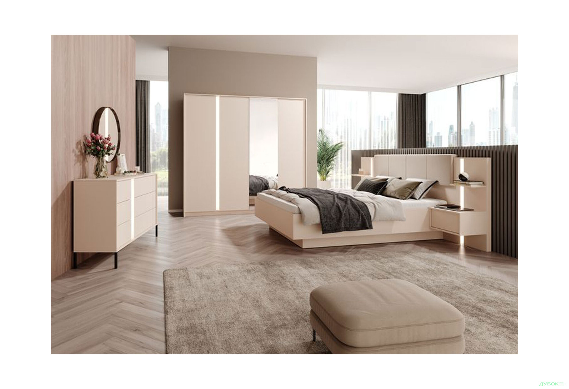 Зображення 2 - Шафа Perfect Home Даст / Dast 4-дверна 220 см, бежевий