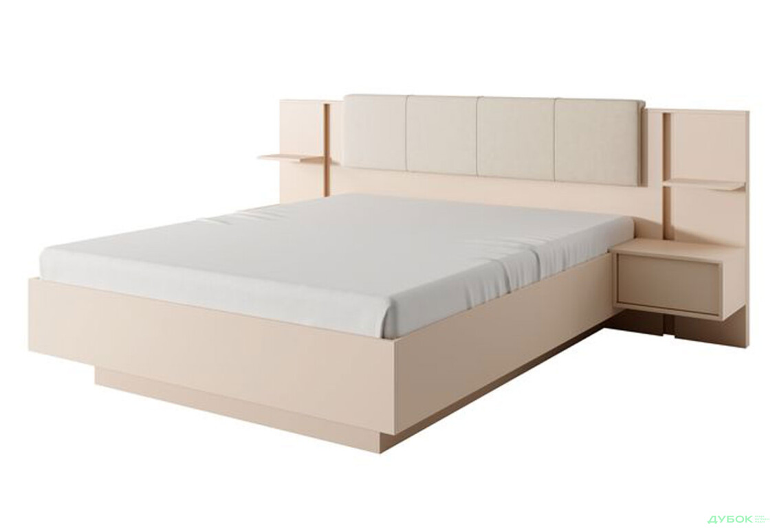 Ліжко Perfect Home Даст / Dast (без вкладу) з приліжковими тумбами 160х200 см, бежевий