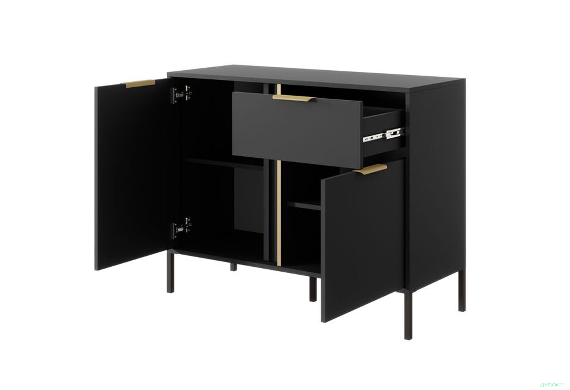 Комод Perfect Home Ларс / Lars 2-дверний з шухлядою 104 см, антрацит - Зображення 4 Зображення 4 - Комод Perfect Home Ларс / Lars 2-дверний з шухлядою 104 см, антрацит