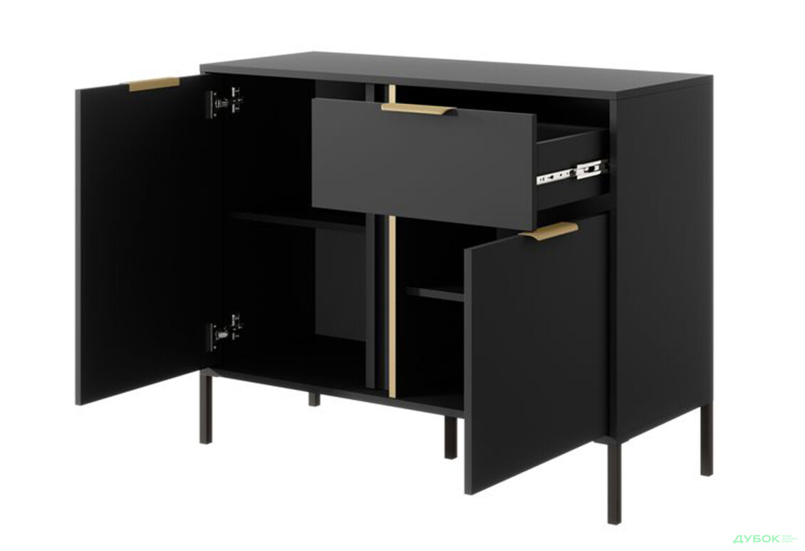 Комод Perfect Home Ларс / Lars 2-дверний з шухлядою 104 см, антрацит - Зображення 4 Зображення 4 - Комод Perfect Home Ларс / Lars 2-дверний з шухлядою 104 см, антрацит