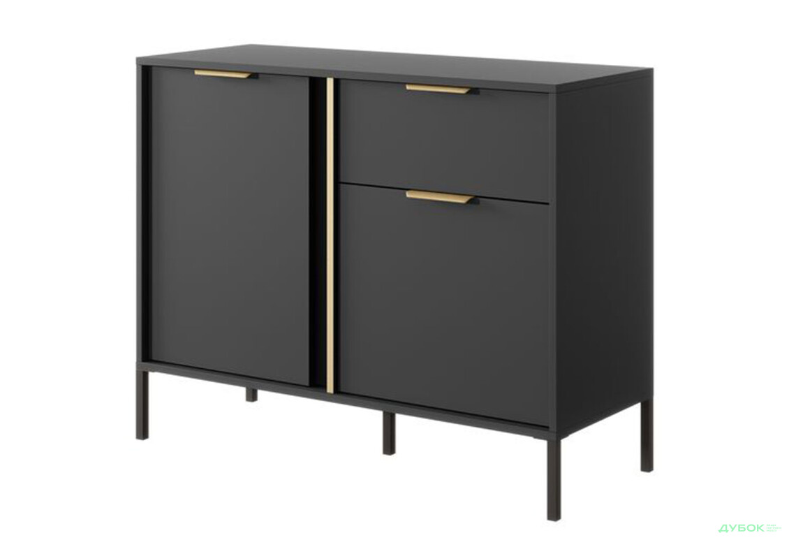 Комод Perfect Home Ларс / Lars 2-дверний з шухлядою 104 см, антрацит - Зображення 1 Зображення 1 - Комод Perfect Home Ларс / Lars 2-дверний з шухлядою 104 см, антрацит