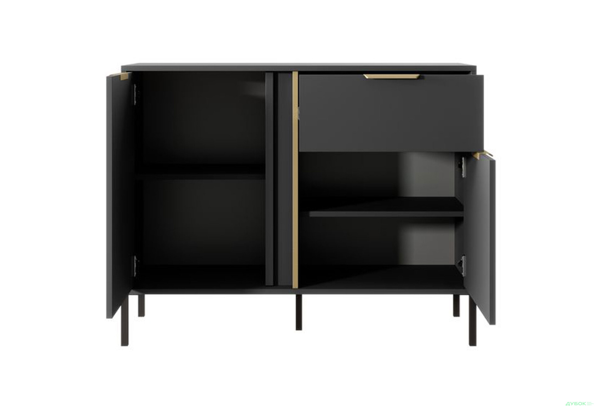 Комод Perfect Home Ларс / Lars 2-дверний з шухлядою 104 см, антрацит - Зображення 3 Зображення 3 - Комод Perfect Home Ларс / Lars 2-дверний з шухлядою 104 см, антрацит