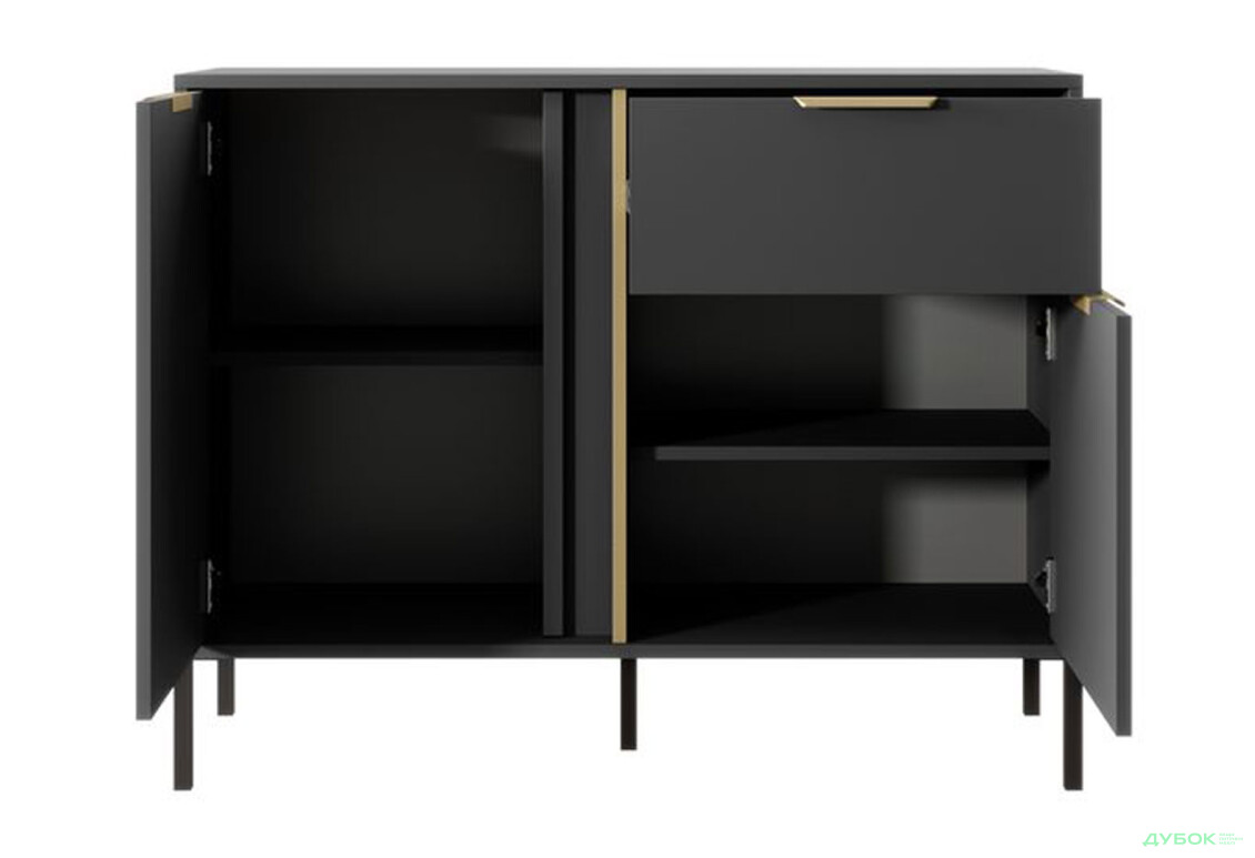 Комод Perfect Home Ларс / Lars 2-дверний з шухлядою 104 см, антрацит - Зображення 3 Зображення 3 - Комод Perfect Home Ларс / Lars 2-дверний з шухлядою 104 см, антрацит