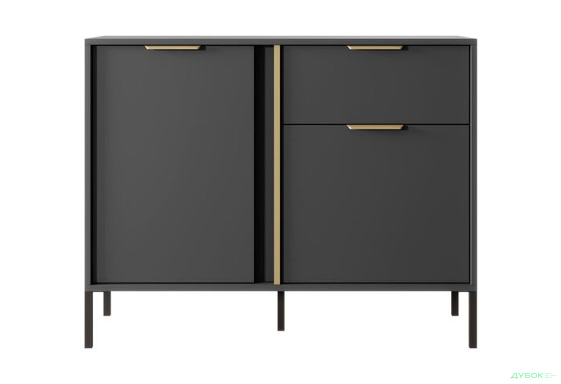 Комод Perfect Home Ларс / Lars 2-дверний з шухлядою 104 см, антрацит - Зображення 2 Зображення 2 - Комод Perfect Home Ларс / Lars 2-дверний з шухлядою 104 см, антрацит