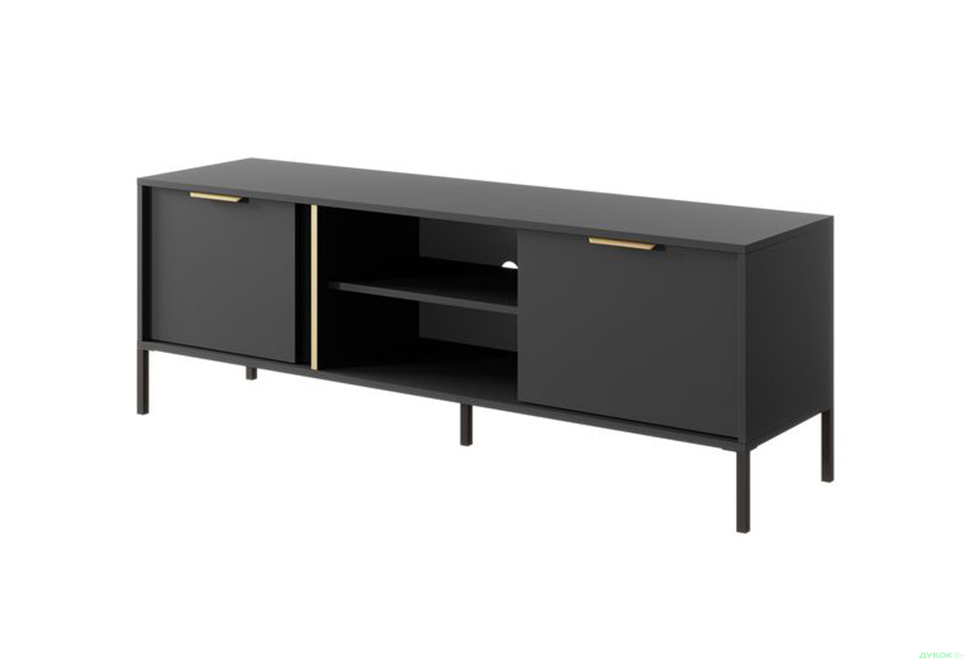 Тумба під ТВ Perfect Home Ларс / Lars з 2 дверками 153 см, антрацит - Зображення 1 Зображення 1 - Тумба під ТВ Perfect Home Ларс / Lars з 2 дверками 153 см, антрацит