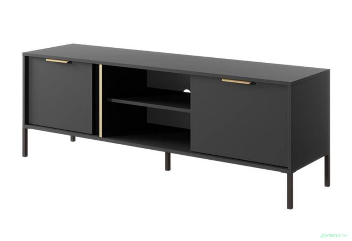 Тумба під ТВ Perfect Home Ларс / Lars з 2 дверками 153 см, антрацит - Зображення 1 Зображення 1 - Тумба під ТВ Perfect Home Ларс / Lars з 2 дверками 153 см, антрацит