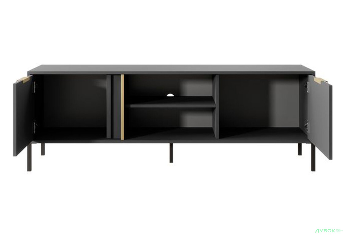 Тумба під ТВ Perfect Home Ларс / Lars з 2 дверками 153 см, антрацит - Зображення 3 Зображення 3 - Тумба під ТВ Perfect Home Ларс / Lars з 2 дверками 153 см, антрацит