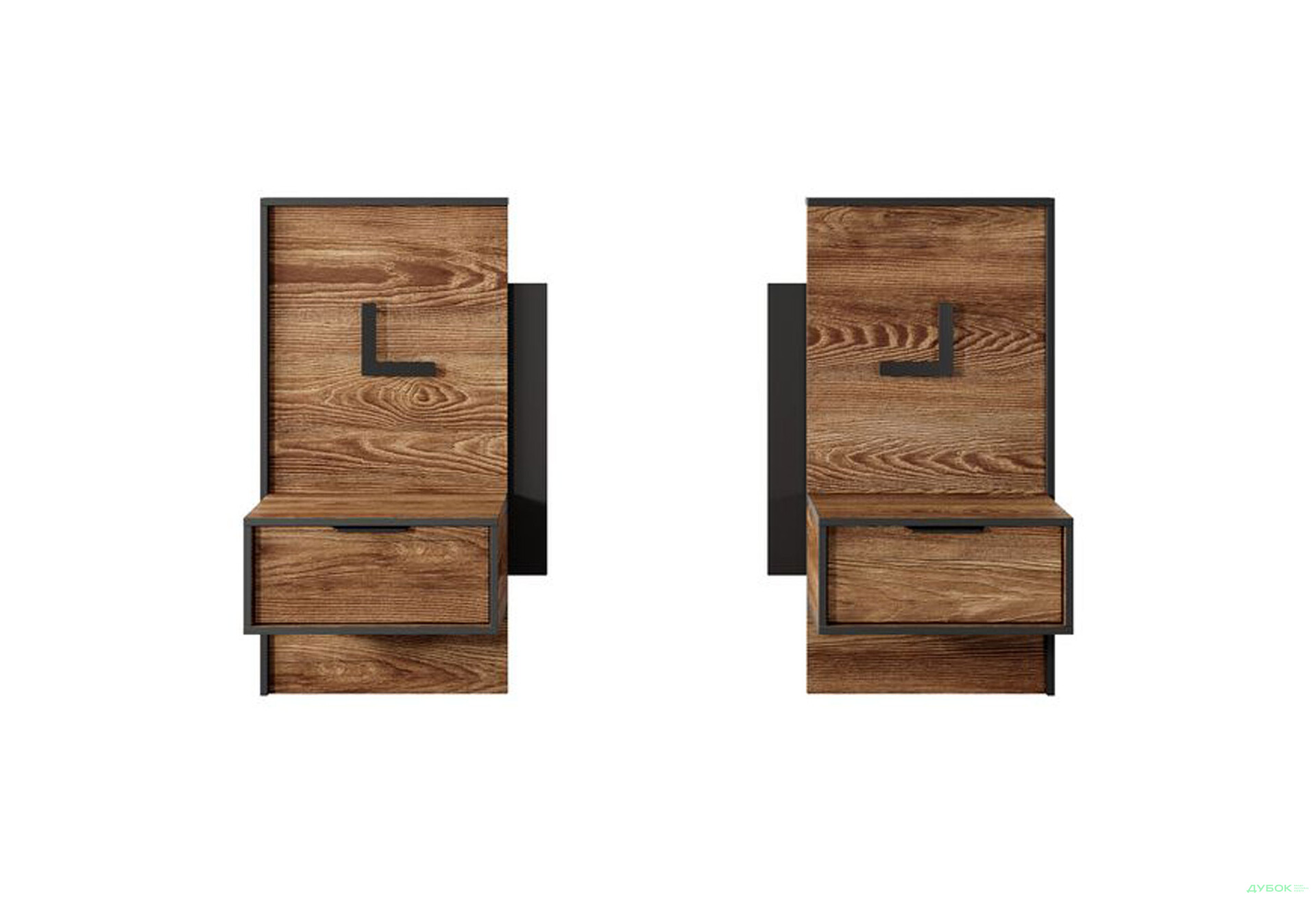 Изображение 2 - Тумбы прикроватные Perfect Home Милтон / Milton с LED с ящиком 49 см, каштан / антрацит