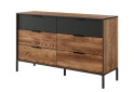Комод Perfect Home Мілтон / Milton з 6 шухлядами 138 см, каштан / антрацит - Зображення 1 Зображення 1 - Комод Perfect Home Мілтон / Milton з 6 шухлядами 138 см, каштан / антрацит