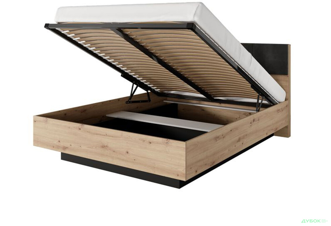 Ліжко-подіум Perfect Home Таллі / Tally (без вкладу) 160х200 см, дуб артизан / антрацит - Зображення 4 Зображення 4 - Ліжко-подіум Perfect Home Таллі / Tally (без вкладу) 160х200 см, дуб артизан / антрацит