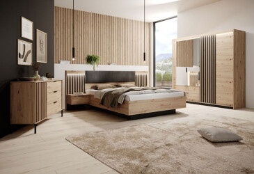 Спальня Талли / Tally Комплект 4D Дуб артизан / антрацит Perfect Home