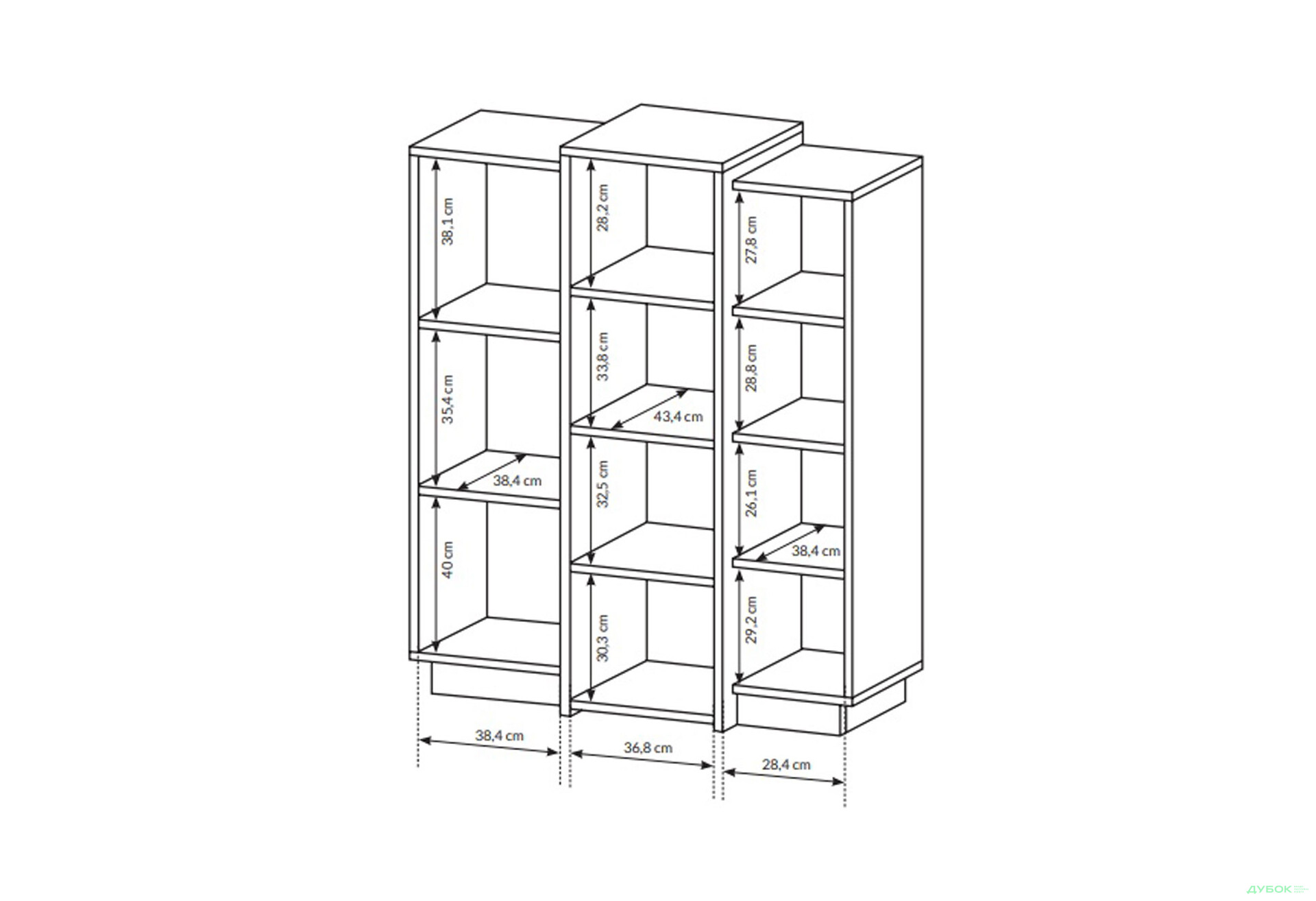 Изображение 5 - Комод Perfect Home 3D 3-дверный 110 см, белый/дуб крафт золотой