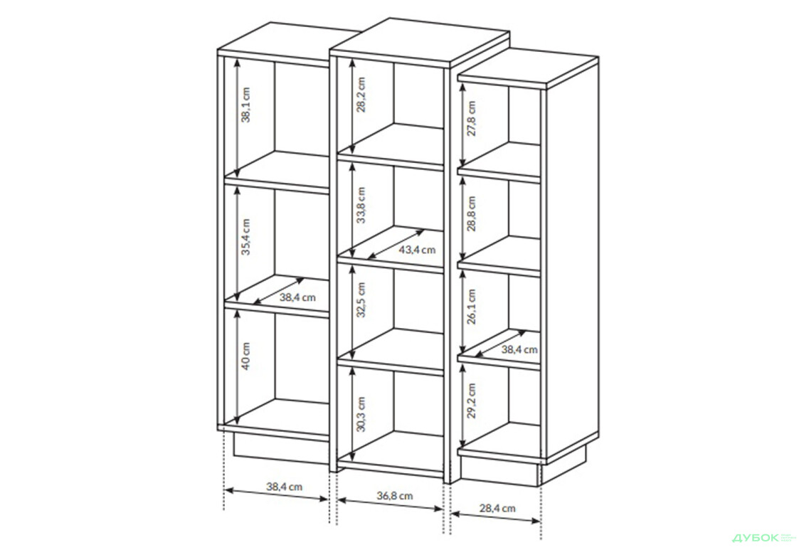 Изображение 5 - Комод Perfect Home 3D 3-дверный 110 см, белый/дуб крафт золотой