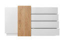 Комод Perfect Home 3D 2-дверний з 4 шухлядами 160 см, білий / дуб крафт золотий - Зображення 3 Зображення 3 - Комод Perfect Home 3D 2-дверний з 4 шухлядами 160 см, білий / дуб крафт золотий