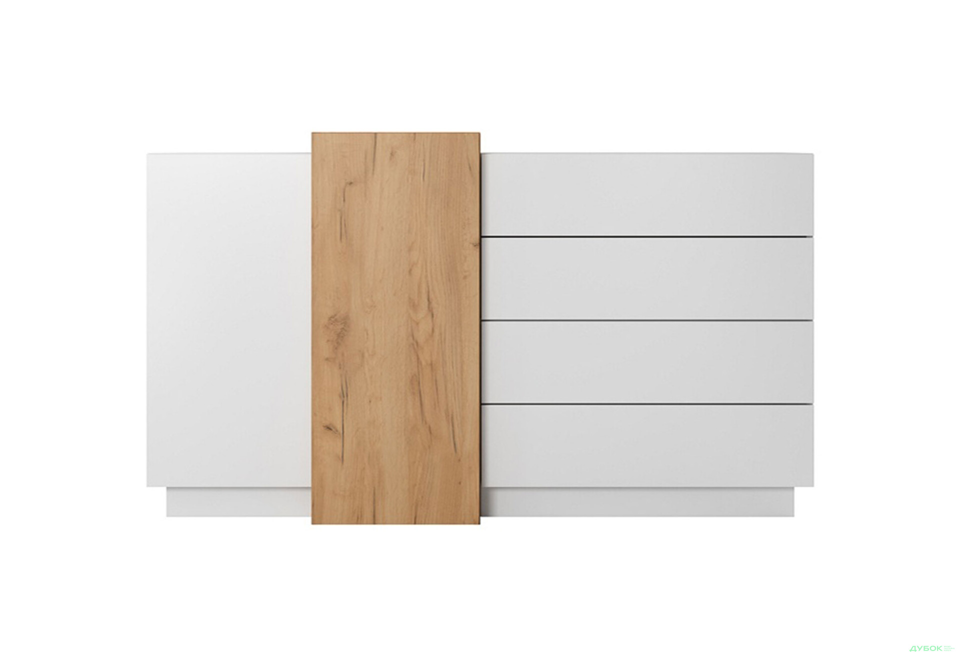 Комод Perfect Home 3D 2-дверний з 4 шухлядами 160 см, білий / дуб крафт золотий - Зображення 2 Зображення 2 - Комод Perfect Home 3D 2-дверний з 4 шухлядами 160 см, білий / дуб крафт золотий