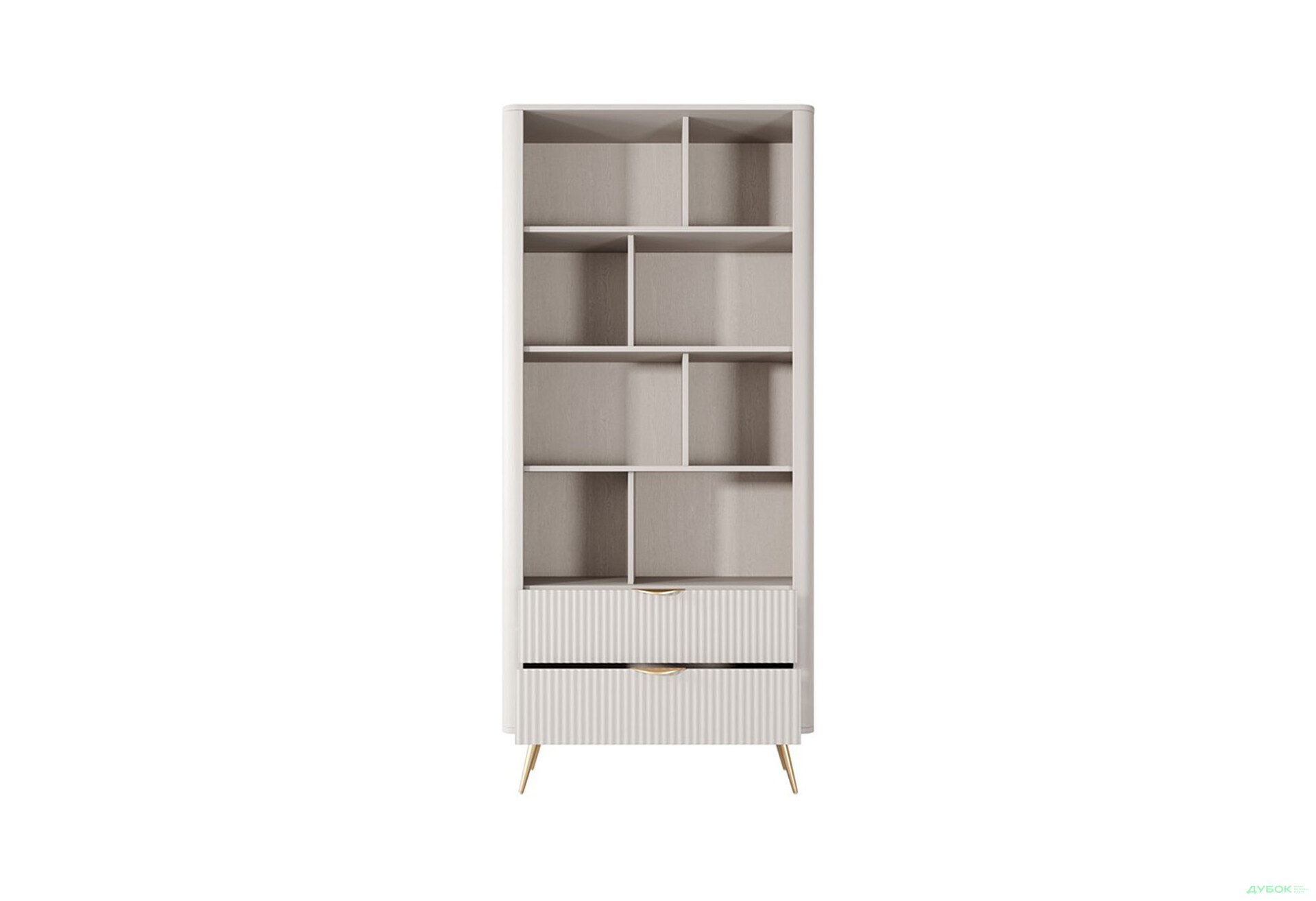 Изображение 4 - Шкаф-стеллаж открытый Perfect Home Ланте / Lante с 2 ящиками 88 см, бежевый, золотые ножки