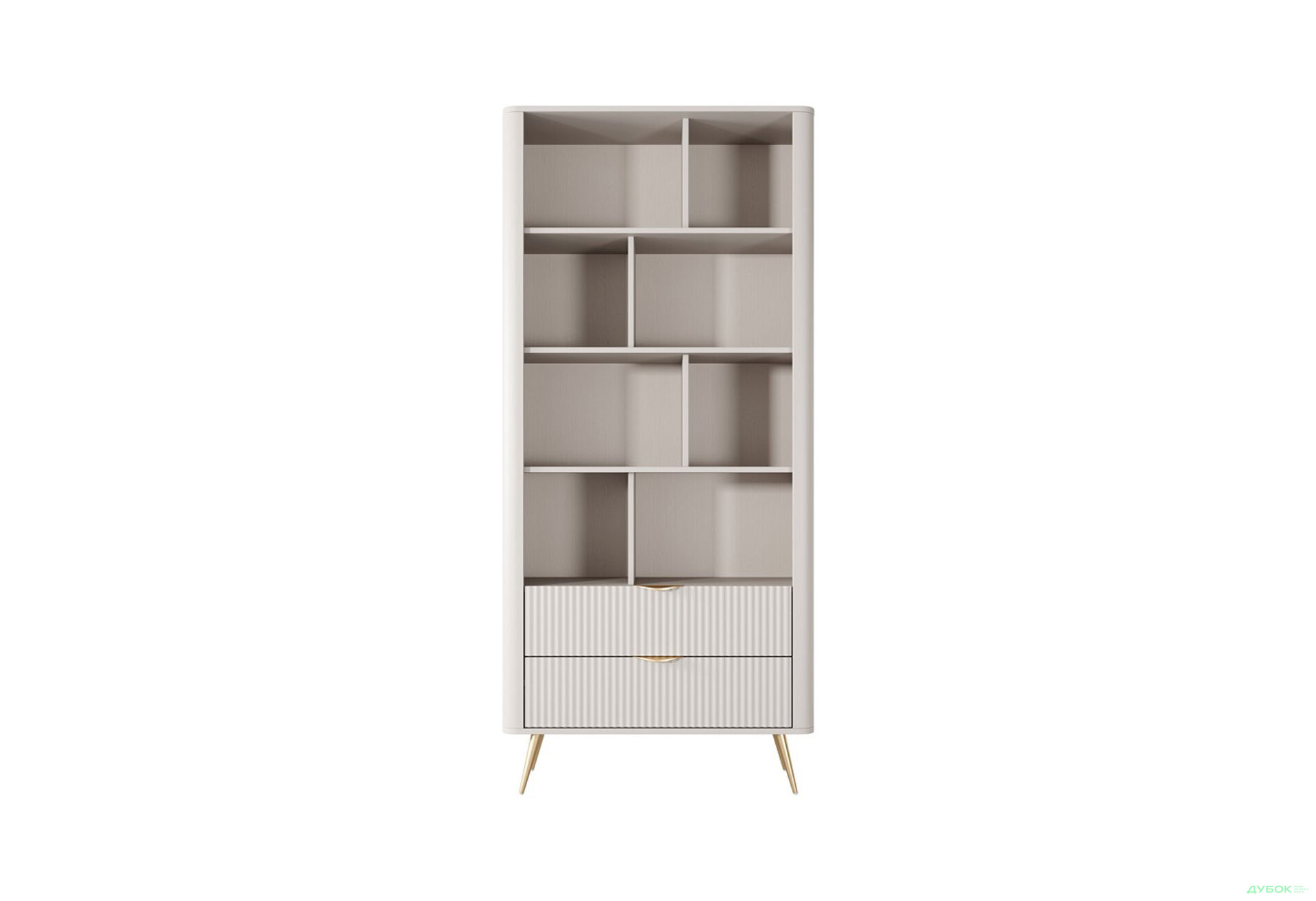 Изображение 3 - Шкаф-стеллаж открытый Perfect Home Ланте / Lante с 2 ящиками 88 см, бежевый, золотые ножки