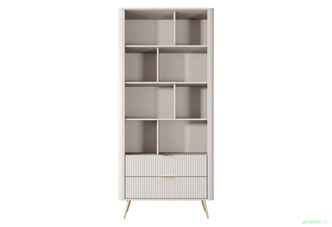 Изображение 3 - Шкаф-стеллаж открытый Perfect Home Ланте / Lante с 2 ящиками 88 см, бежевый, золотые ножки