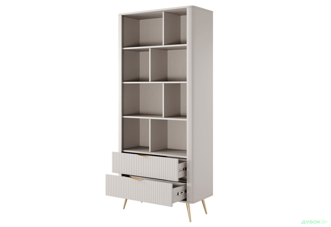 Изображение 2 - Шкаф-стеллаж открытый Perfect Home Ланте / Lante с 2 ящиками 88 см, бежевый, золотые ножки