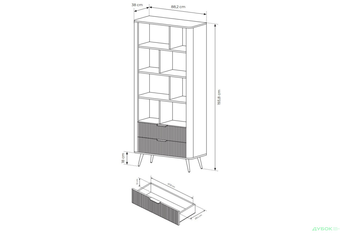 Изображение 6 - Шкаф-стеллаж открытый Perfect Home Ланте / Lante с 2 ящиками 88 см, бежевый, золотые ножки