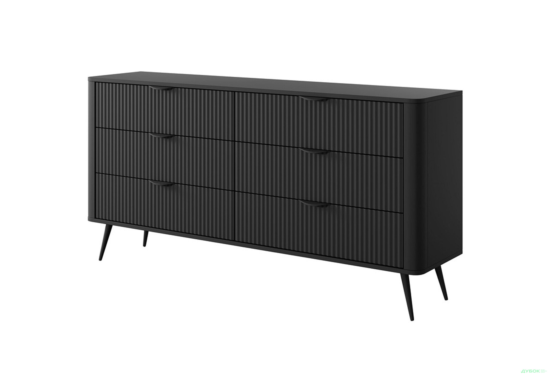 Изображение 1 - Комод Perfect Home Ланте / Lante с 6 ящиками 163 см, черный, черные ножки