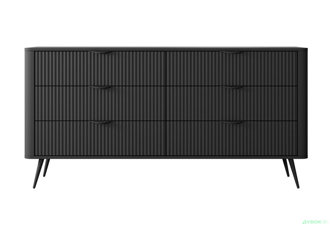 Изображение 2 - Комод Perfect Home Ланте / Lante с 6 ящиками 163 см, черный, черные ножки