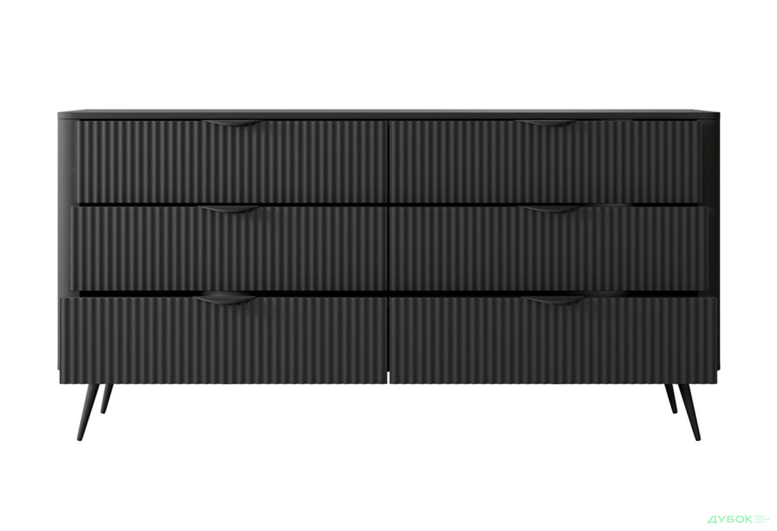 Изображение 3 - Комод Perfect Home Ланте / Lante с 6 ящиками 163 см, черный, черные ножки