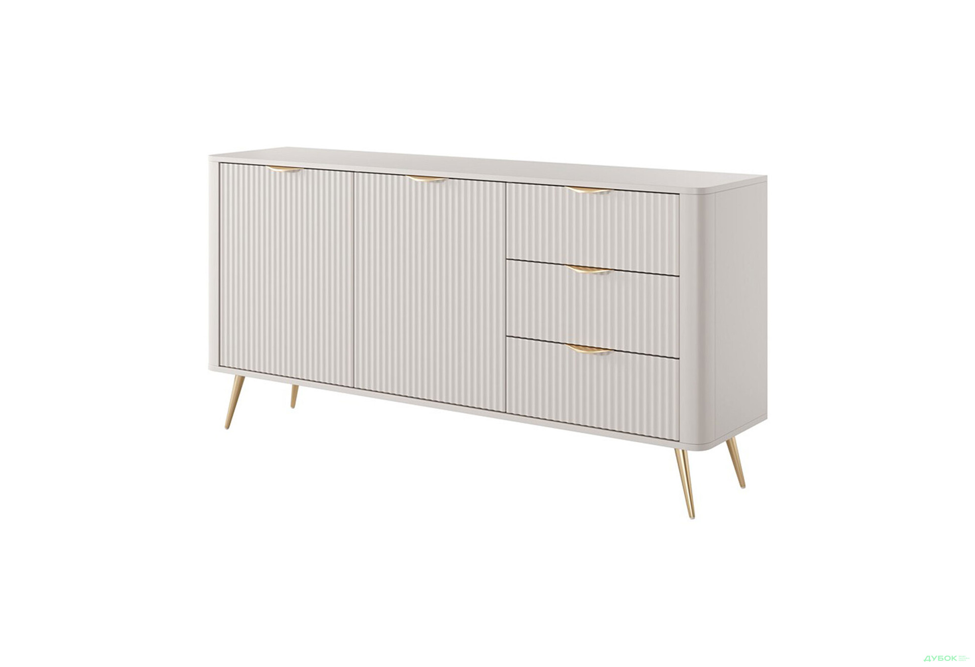 Комод Perfect Home Ланте / Lante 2-дверний з 3 шухлядами 163 см, бежевий, золоті ніжки - Зображення 4 Зображення 4 - Комод Perfect Home Ланте / Lante 2-дверний з 3 шухлядами 163 см, бежевий, золоті ніжки
