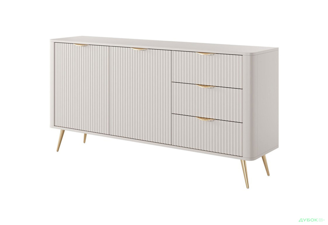 Комод Perfect Home Ланте / Lante 2-дверний з 3 шухлядами 163 см, бежевий, золоті ніжки - Зображення 4 Зображення 4 - Комод Perfect Home Ланте / Lante 2-дверний з 3 шухлядами 163 см, бежевий, золоті ніжки