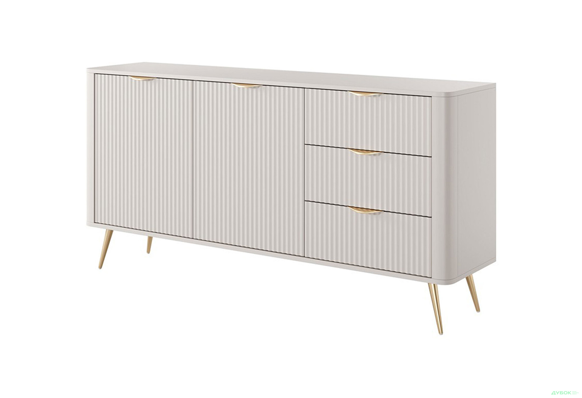 Комод Perfect Home Ланте / Lante 2-дверний з 3 шухлядами 163 см, бежевий, золоті ніжки - Зображення 1 Зображення 1 - Комод Perfect Home Ланте / Lante 2-дверний з 3 шухлядами 163 см, бежевий, золоті ніжки