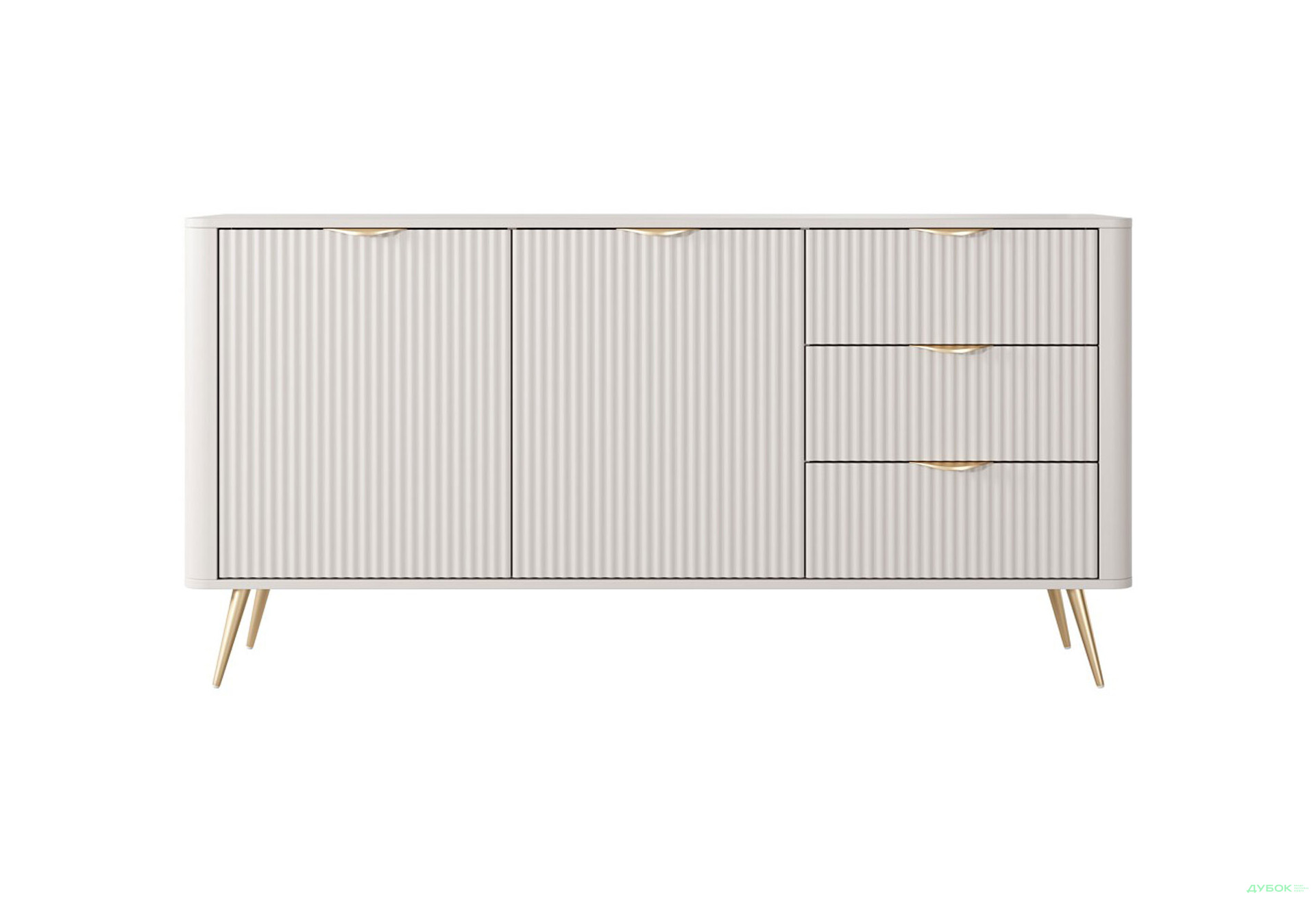 Комод Perfect Home Ланте / Lante 2-дверний з 3 шухлядами 163 см, бежевий, золоті ніжки - Зображення 2 Зображення 2 - Комод Perfect Home Ланте / Lante 2-дверний з 3 шухлядами 163 см, бежевий, золоті ніжки