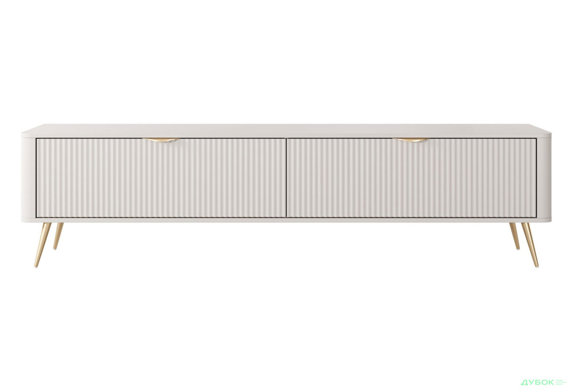 Тумба під ТВ Perfect Home Ланте / Lante з 2 дверками 200 см, бежевий, золоті ніжки - Зображення 2 Зображення 2 - Тумба під ТВ Perfect Home Ланте / Lante з 2 дверками 200 см, бежевий, золоті ніжки