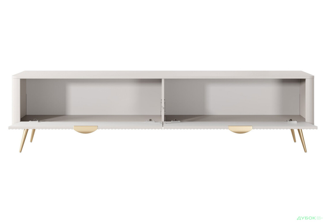 Тумба під ТВ Perfect Home Ланте / Lante з 2 дверками 200 см, бежевий, золоті ніжки - Зображення 3 Зображення 3 - Тумба під ТВ Perfect Home Ланте / Lante з 2 дверками 200 см, бежевий, золоті ніжки