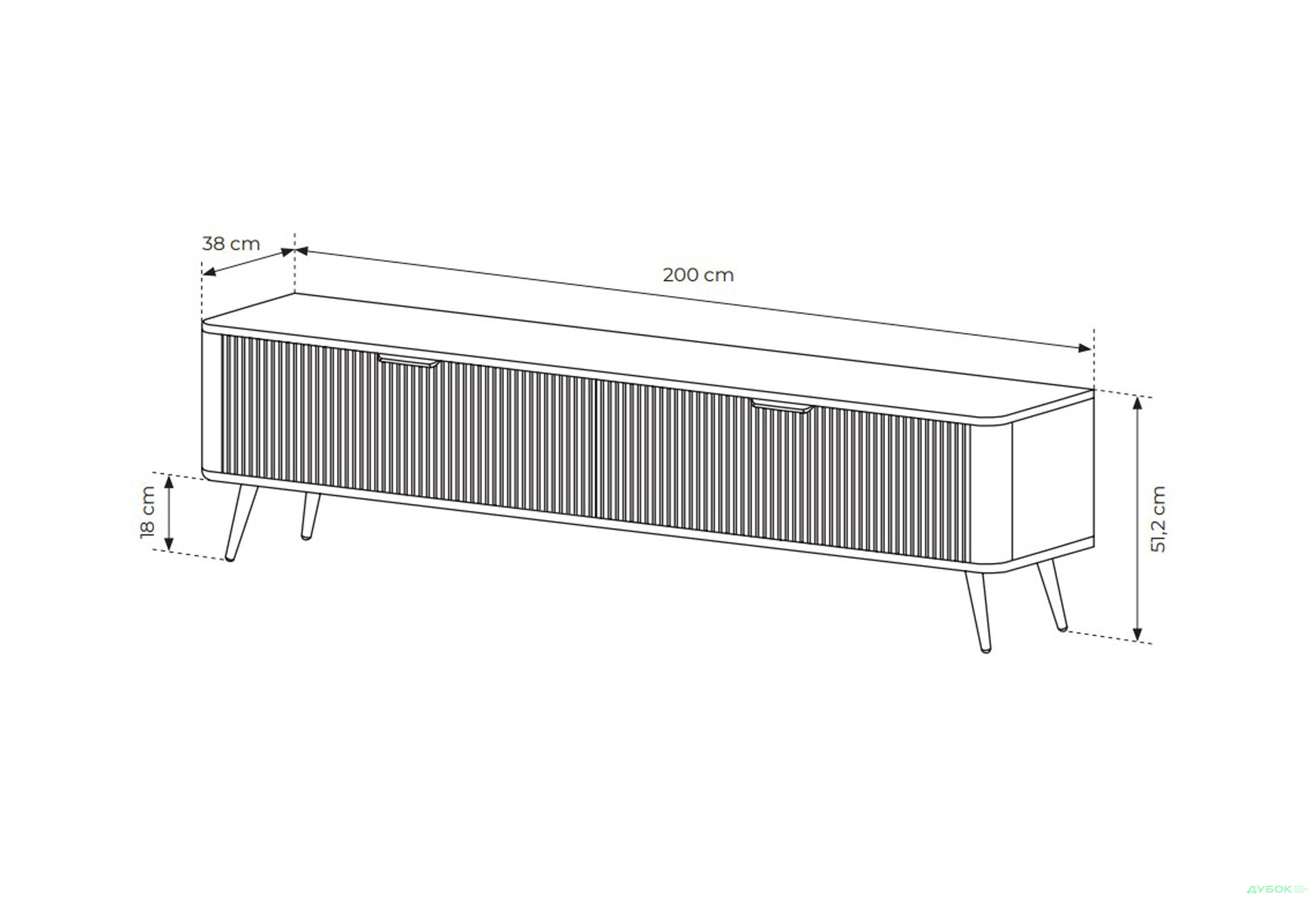 Тумба під ТВ Perfect Home Ланте / Lante з 2 дверками 200 см, бежевий, золоті ніжки - Зображення 6 Зображення 6 - Тумба під ТВ Perfect Home Ланте / Lante з 2 дверками 200 см, бежевий, золоті ніжки