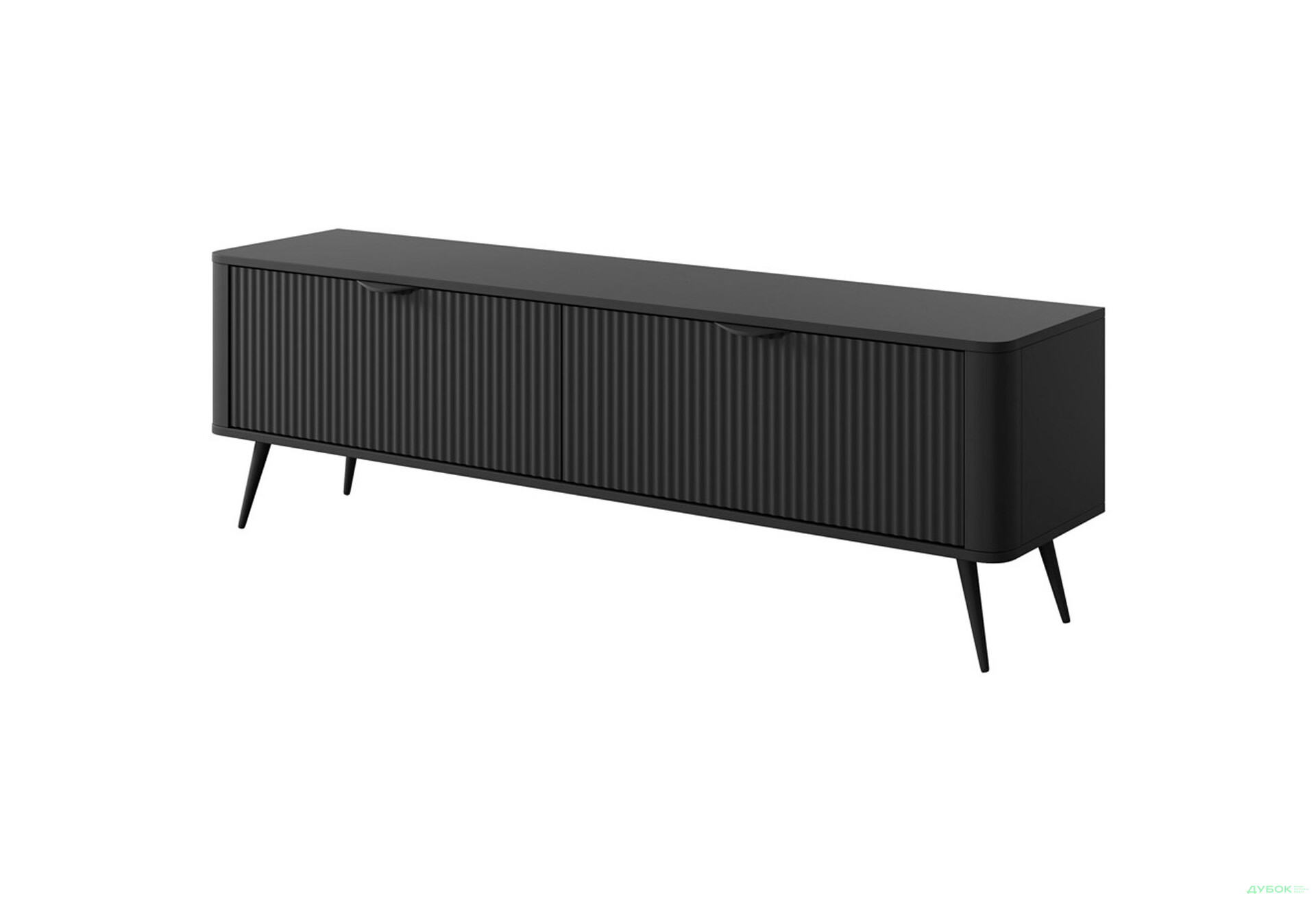 Тумба під ТВ Perfect Home Ланте / Lante з 2 дверками 163 см, чорний, чорні ніжки - Зображення 1 Зображення 1 - Тумба під ТВ Perfect Home Ланте / Lante з 2 дверками 163 см, чорний, чорні ніжки