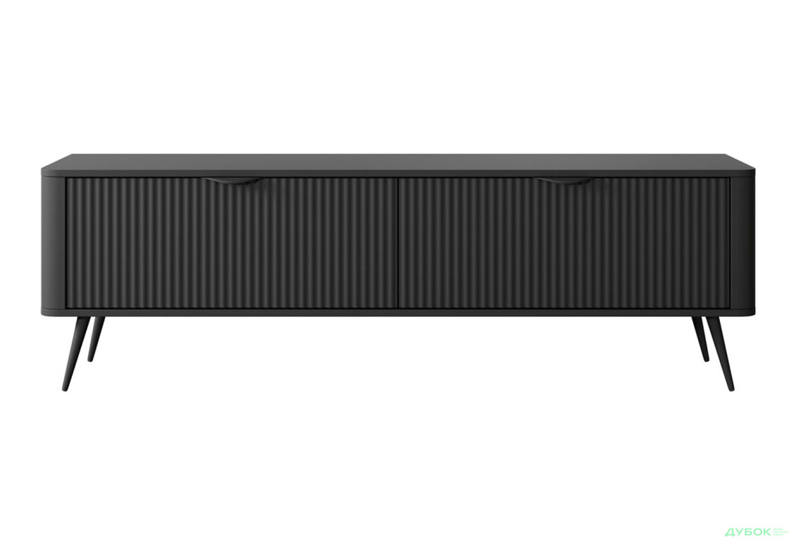 Тумба під ТВ Perfect Home Ланте / Lante з 2 дверками 163 см, чорний, чорні ніжки - Зображення 2 Зображення 2 - Тумба під ТВ Perfect Home Ланте / Lante з 2 дверками 163 см, чорний, чорні ніжки