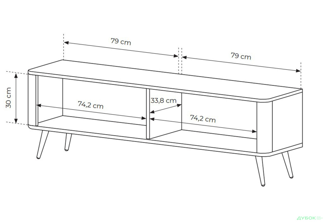 Тумба під ТВ Perfect Home Ланте / Lante з 2 дверками 163 см, чорний, чорні ніжки - Зображення 7 Зображення 7 - Тумба під ТВ Perfect Home Ланте / Lante з 2 дверками 163 см, чорний, чорні ніжки