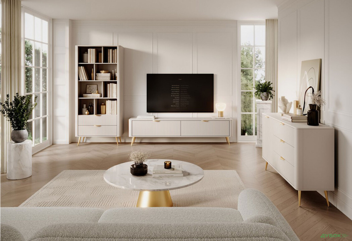 Гостиная Perfect Home Ланте / Lante Комплект I Бежевый, золотые ножки - Изображение 1 Изображение 1 - Гостиная Perfect Home Ланте / Lante Комплект I Бежевый, золотые ножки